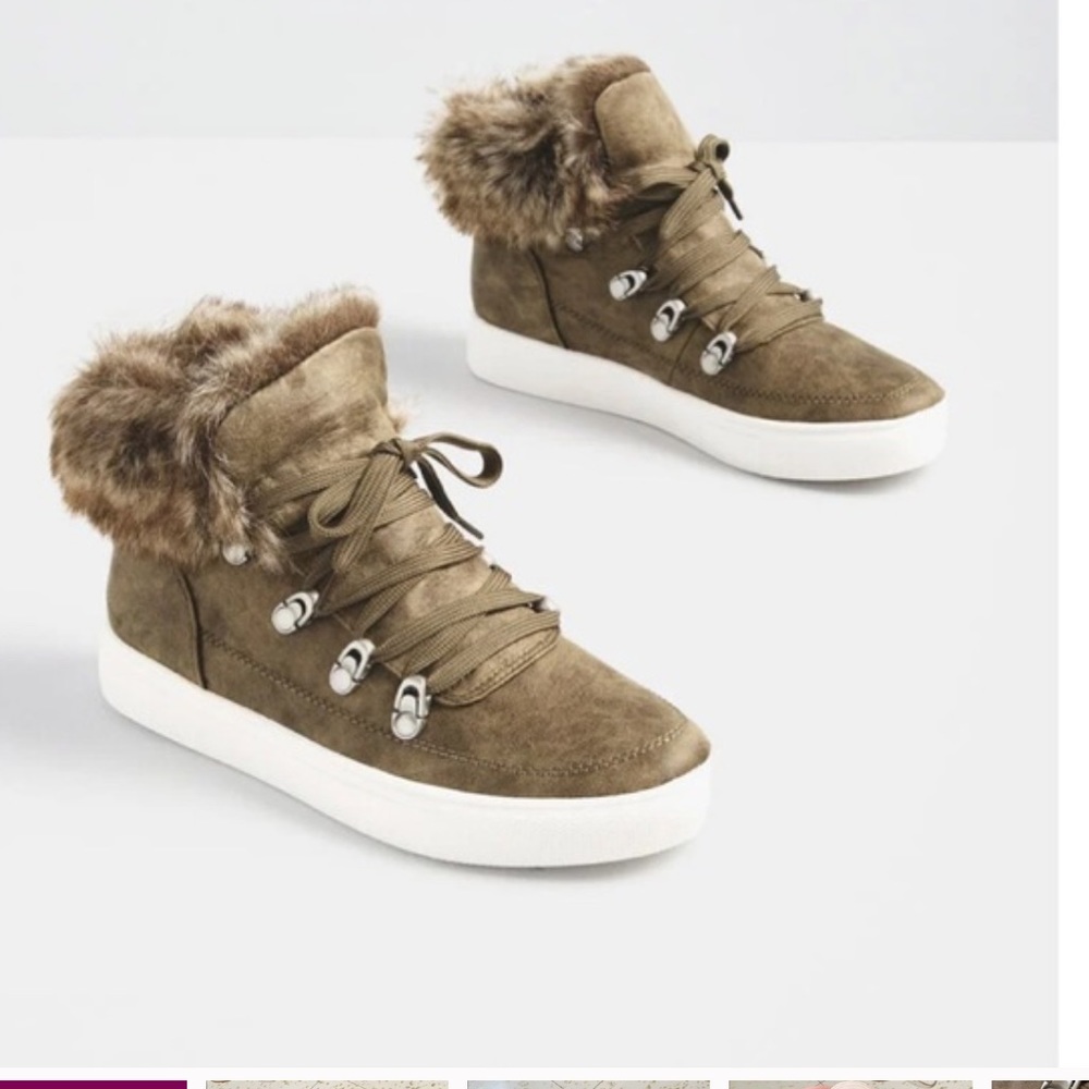 ModCloth Gray Fur Sneakers